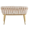 ELEGANCKA SOFA DO SALONU LUB GABINETU ROSE BEŻOWY VELVET ZŁOTE METALOWE NOGI - TYŁ